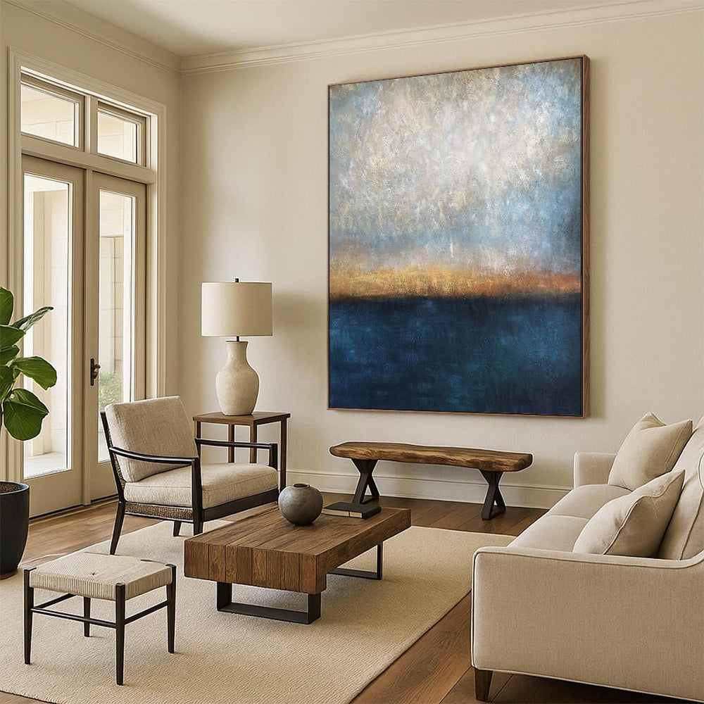 beach evening gold blue design 6